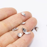 20pcs 6mm Stainless Steel Shell Dangling Charms DIY Jewelry Unfading Colorless