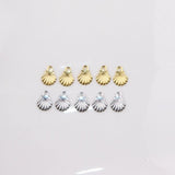 20pcs 6mm Stainless Steel Shell Dangling Charms DIY Jewelry Unfading Colorless