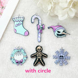 12Pcs Pastel Goth Christmas Charms Gingerbread Snowman Pendant DIY Making