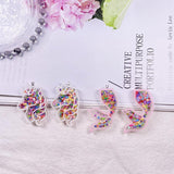 4pcs Acrylic Dinosaur Crocodile Tail Charms DIY Hairpin Brooch Cabo Beads