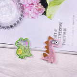 4pcs Acrylic Dinosaur Crocodile Tail Charms DIY Hairpin Brooch Cabo Beads