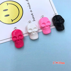 10pcs Skull Pendant Charms for DIY Making, Earring, Necklace - Resin Material