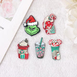 10Pcs Christmas Coffee Cup Charms for DIY Making