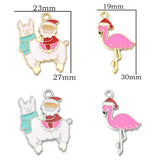 10pcs Enamel Alpaca Charm Animal DIY Pendants Earrings Bracelets
