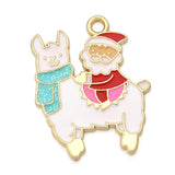 10pcs Enamel Alpaca Charm Animal DIY Pendants Earrings Bracelets
