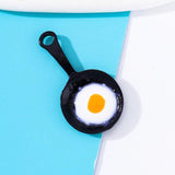 20Pcs Enamel 14*27mm Pan Fried Egg Alloy Pendant DIY Earring Necklace Charm