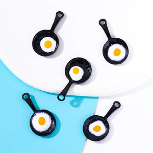 20Pcs Enamel 14*27mm Pan Fried Egg Alloy Pendant DIY Earring Necklace Charm