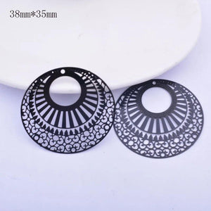 6pcs DIY Big Round Flower Charms Jewelry Findings