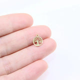 10pcs 8mm StainlessSteel Tree Charm Pendant DIY Necklace