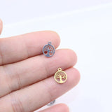 10pcs 8mm StainlessSteel Tree Charm Pendant DIY Necklace