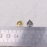 10pcs 8mm StainlessSteel Tree Charm Pendant DIY Necklace
