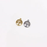 10pcs 8mm StainlessSteel Tree Charm Pendant DIY Necklace