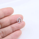 10pcs 8mm StainlessSteel Tree Charm Pendant DIY Necklace