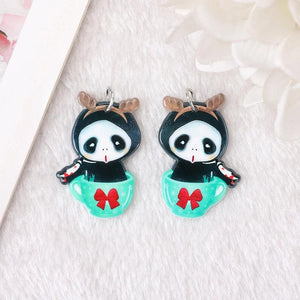 8Pcs Christmas Charms Acrylic Jewelry Findings DIY Making Accessories