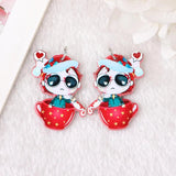 8Pcs Christmas Charms Acrylic Jewelry Findings DIY Making Accessories