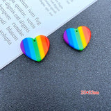 10pcs Resin Hot Pastel Rainbow Star Heart Charms for DIY Earring Necklace