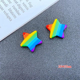 10pcs Resin Hot Pastel Rainbow Star Heart Charms for DIY Earring Necklace