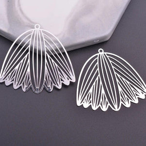 6pcs Light Big Arc Charms Silver Plated Earring DIY Pendant Brass
