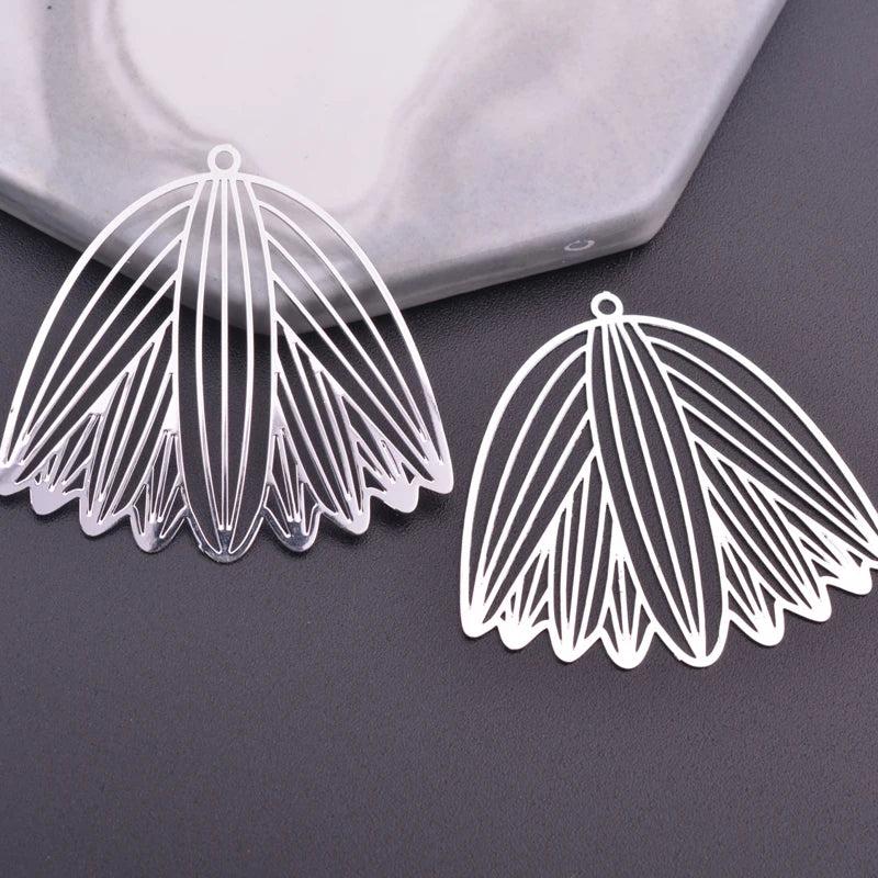 6pcs Light Big Arc Charms Silver Plated Earring DIY Pendant Brass