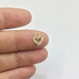 10pcs Tiny Heart Rhinestone Charms Pendant DIY Jewelry 2 Colors