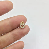 10pcs Tiny Heart Rhinestone Charms Pendant DIY Jewelry 2 Colors