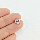10pcs Tiny Heart Rhinestone Charms Pendant DIY Jewelry 2 Colors