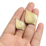 10pcs Raw Brass Leaf Charms for DIY Earrings Necklace Jewelry Making