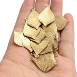 10pcs Raw Brass Leaf Charms for DIY Earrings Necklace Jewelry Making