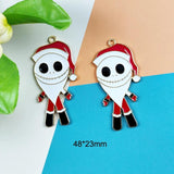 10pcs Skull Face Santa Claus Enamel Charms DIY Keychain Bracelet Earring