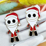 10pcs Skull Face Santa Claus Enamel Charms DIY Keychain Bracelet Earring
