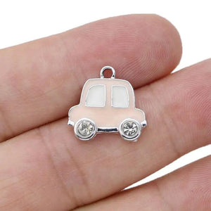 10Pcs Enamel Crystal Car Charm Pendant DIY Jewelry Making