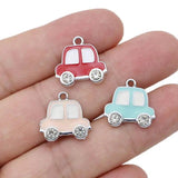 10Pcs Enamel Crystal Car Charm Pendant DIY Jewelry Making