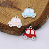 10Pcs Enamel Crystal Car Charm Pendant DIY Jewelry Making
