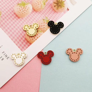 10pcs Matte Spray Paint Mickey Head Charms Metal Pendants DIY Jewelry