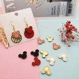 10pcs Matte Spray Paint Mickey Head Charms Metal Pendants DIY Jewelry