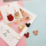 10pcs Matte Spray Paint Mickey Head Charms Metal Pendants DIY Jewelry
