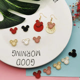 10pcs Matte Spray Paint Mickey Head Charms Metal Pendants DIY Jewelry