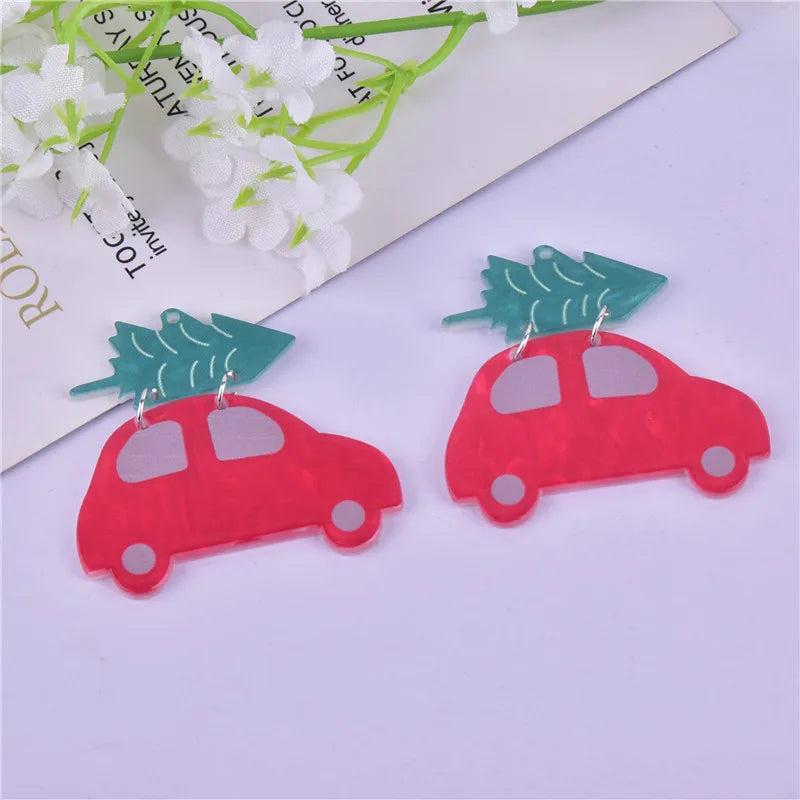 10pcs Christmas Car Tree Charms for DIY Jewelry Making