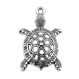 10pcs Vintage Tortoise Charm Pendants for Jewelry Making - 39x24mm