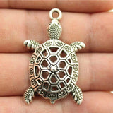 10pcs Vintage Tortoise Charm Pendants for Jewelry Making - 39x24mm