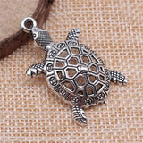 10pcs Vintage Tortoise Charm Pendants for Jewelry Making - 39x24mm