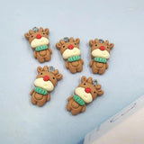 10Pcs Christmas Deer Resin Charms For DIY Jewelry Making