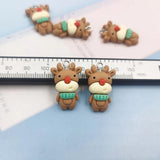 10Pcs Christmas Deer Resin Charms For DIY Jewelry Making