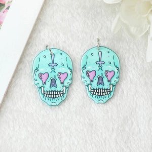10Pcs Pastel Goth Skeleton Charms Acrylic Skull Pendant DIY Making