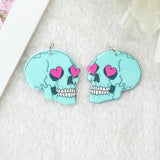 10Pcs Pastel Goth Skeleton Charms Acrylic Skull Pendant DIY Making