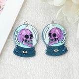 10Pcs Pastel Goth Skeleton Charms Acrylic Skull Pendant DIY Making