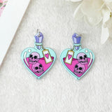 10Pcs Pastel Goth Skeleton Charms Acrylic Skull Pendant DIY Making