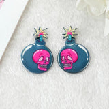 10Pcs Pastel Goth Skeleton Charms Acrylic Skull Pendant DIY Making