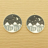 10pcs Enamel Moon Night Charm for Jewelry Making DIY Supplies