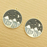 10pcs Enamel Moon Night Charm for Jewelry Making DIY Supplies